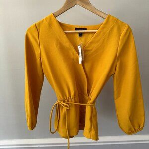 J.Crew Drapey Crepe Silk Wrap Top
